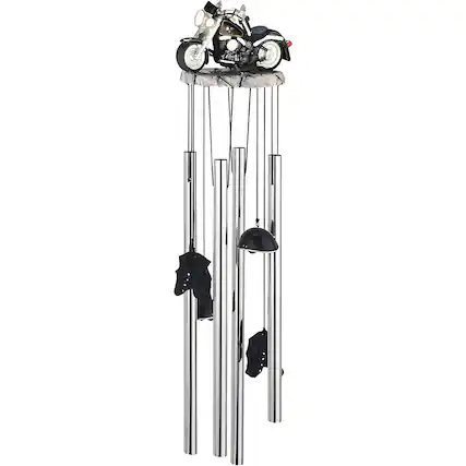 Front. FC Design - FC Design 23" Long Round Top Motorcycle Wind Chime Outdoor Patio or Garden Hanging Wind Chime Decoration - Multi-Color.