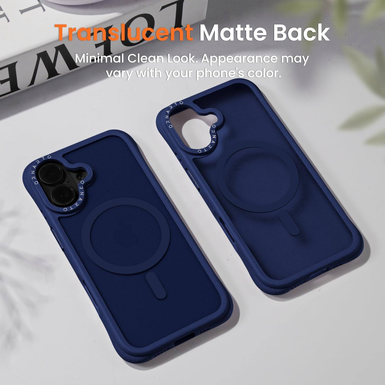 Translucent Matte Back  
Minimal Clean Look. Appearance may vary with your phone's color.