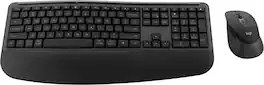 Logitech - Signature Comfort Plus Combo MK880 Wireless Keyboard and Mouse Combo with Palm Rest and Silent Clicks - Black
