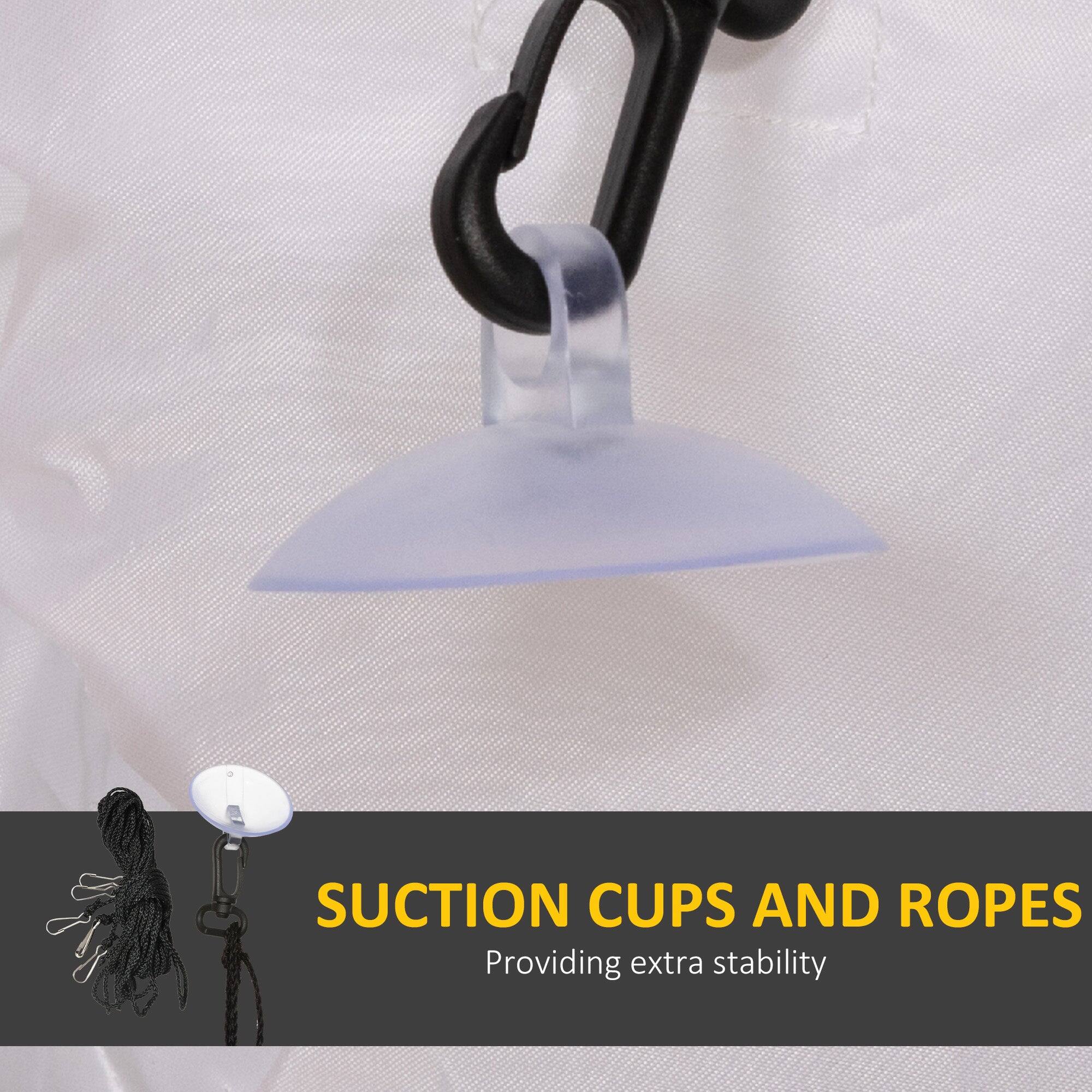 Suction Cups and Ropes  
Providing extra stability