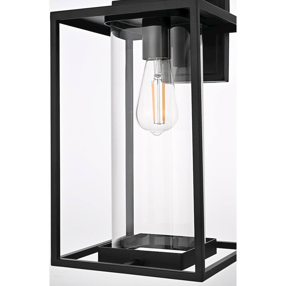 Alt View 1. Elegant Lighting - Memphis 8.5 Inch Outdoor Wall Sconce In Black - Black.