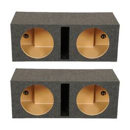 QPower - QBASS Dual 12 Inch Car Audio Subwoofer Enclosure Box, Charcoal (2 Pack) - Charcoal Black