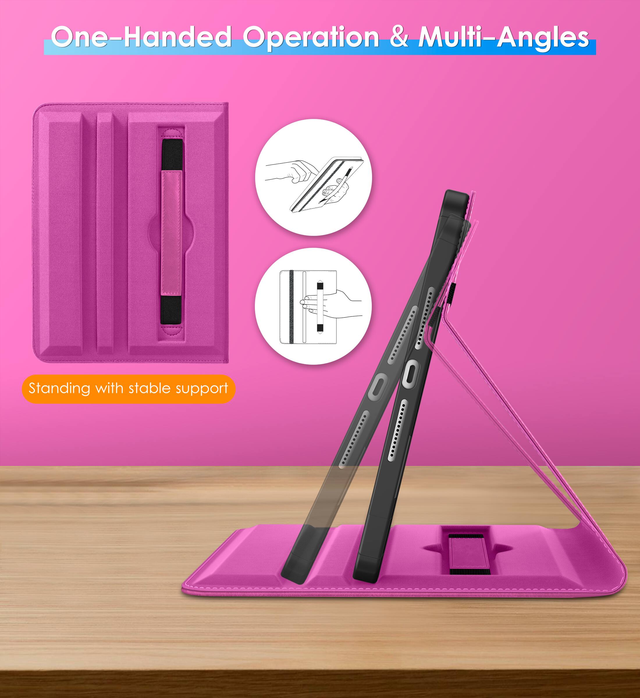 One-Handed Operation & Multi-Angles  
Standing with stable support