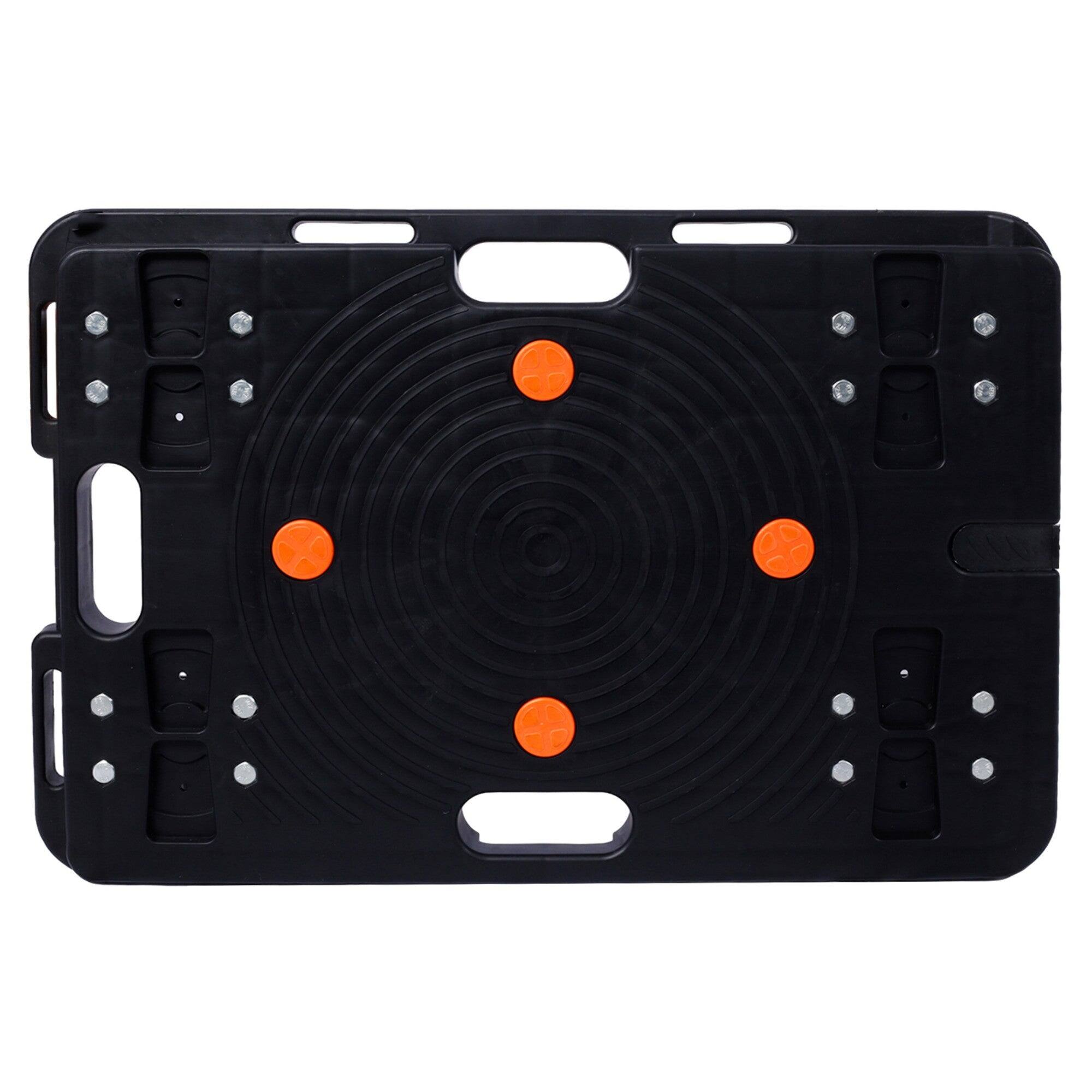 Front. Boyel Living - 4Pcs 330lb Moving Hand Truck 4 Wheels Platform Dolly for Heavy Items Home Office - Black.