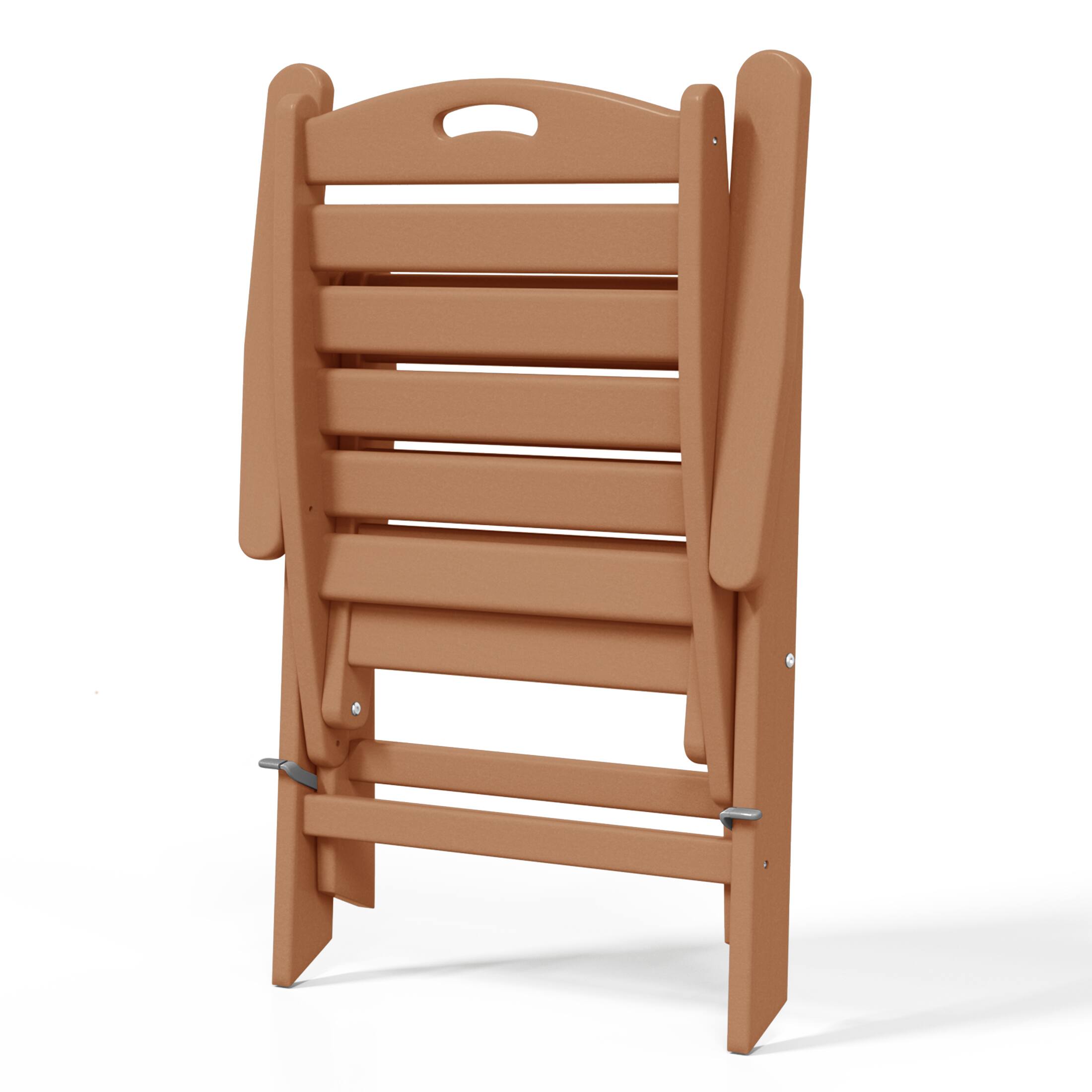 Alt View 2. WestinTrends - WestinTrends Azura HDPE Adjustable Highback Folding Outdoor Patio Dining Chairs Set of 2 - Teak.
