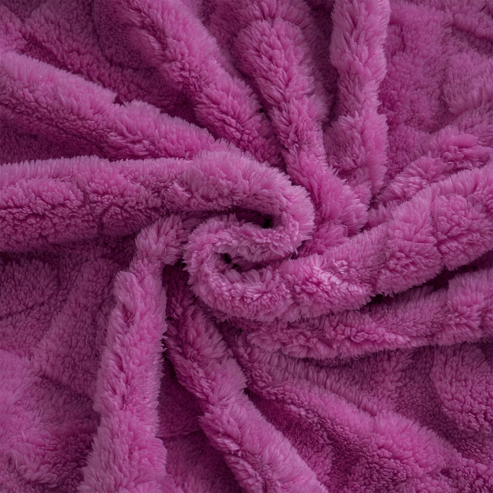 Alt View 2. Pacoar Cade - Super Soft Blanket With Heart Checkered Silky Flannel Fleece 3d Jacquard Decorative Fuzzy Blankets For Women And ( - Purple-60"x80".