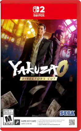 Nintendo Switch Yakuza 0 Director's Cut Mature 17+ Jeunes adultes 17+ M ESRB SEGA 47 GB Full game download via internet required. See back. GAME-KEY CARD Tlchargement du jeu complet (49 Go) via Internet ncessaire. Voir au verso. CARTE CL DE JEU support.nintendo.com/switch2/gamekeycar - M (Mature 17+)