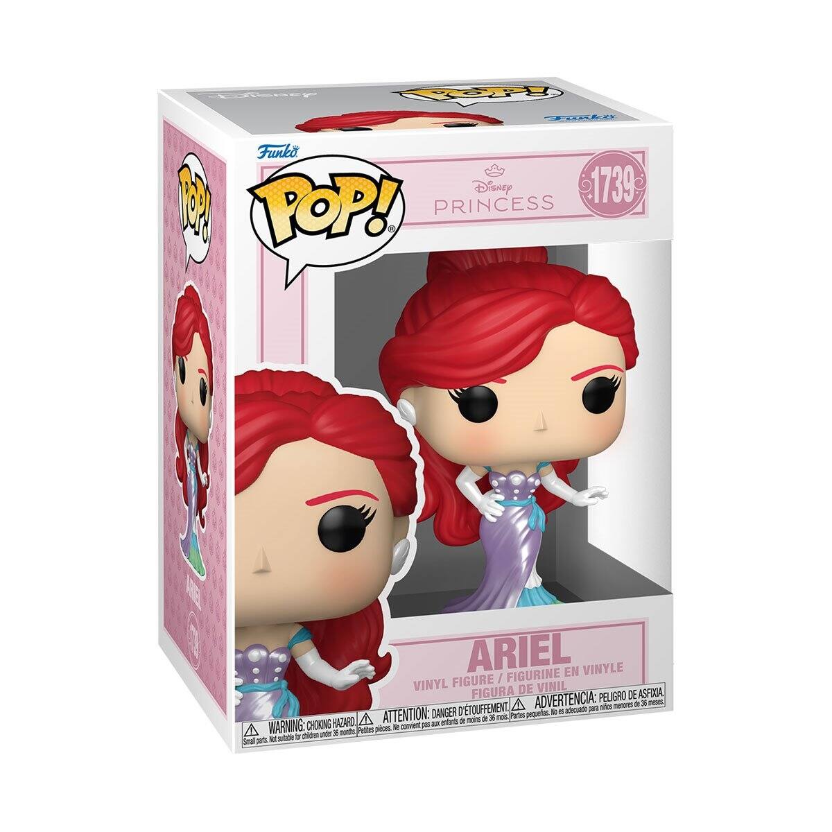 Aiery F TOALS Funko Disney 1739 P POP! PRINCESS ARIEL EN VINYLE FIGURE / FIGURINE VINYL DE VINIL FIGURA PELIGRO DE ASFIXIA TOUFFEMENT A ADVERTENCIA: años menores de 3 años, ATTENTION: DANGER x nos Pates pequieras HAZARO nntrts 5I noirs WARNING: CHOKING HAZARD - - A Petites pieces - phen n I suts a tsutabe W Sal 2