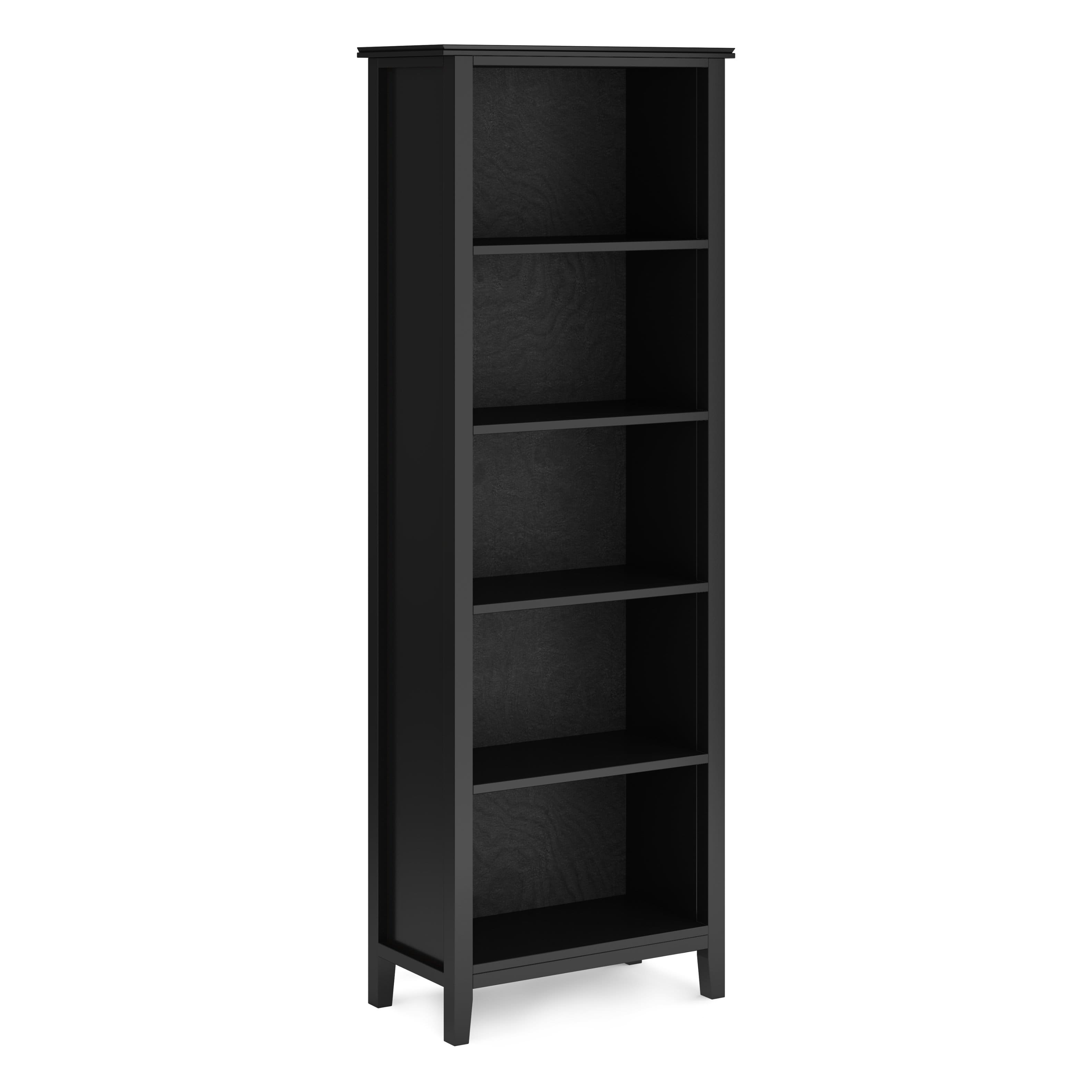 Photos - Display Cabinet / Bookcase Simpli Home Artisan 72 inch Tall Solid Wood 5 Shelf Bookcase - Black AXCART09-BL