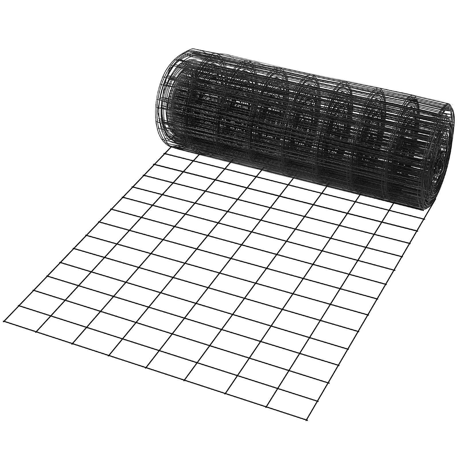 Alt View 5. VEVOR - Hardware Cloth, 24'' x 50' Galvanized Wire Mesh Roll, 16 Gauge Chicken Wire Fence Roll, Vinyl Coating Metal Wire Mesh - Black.