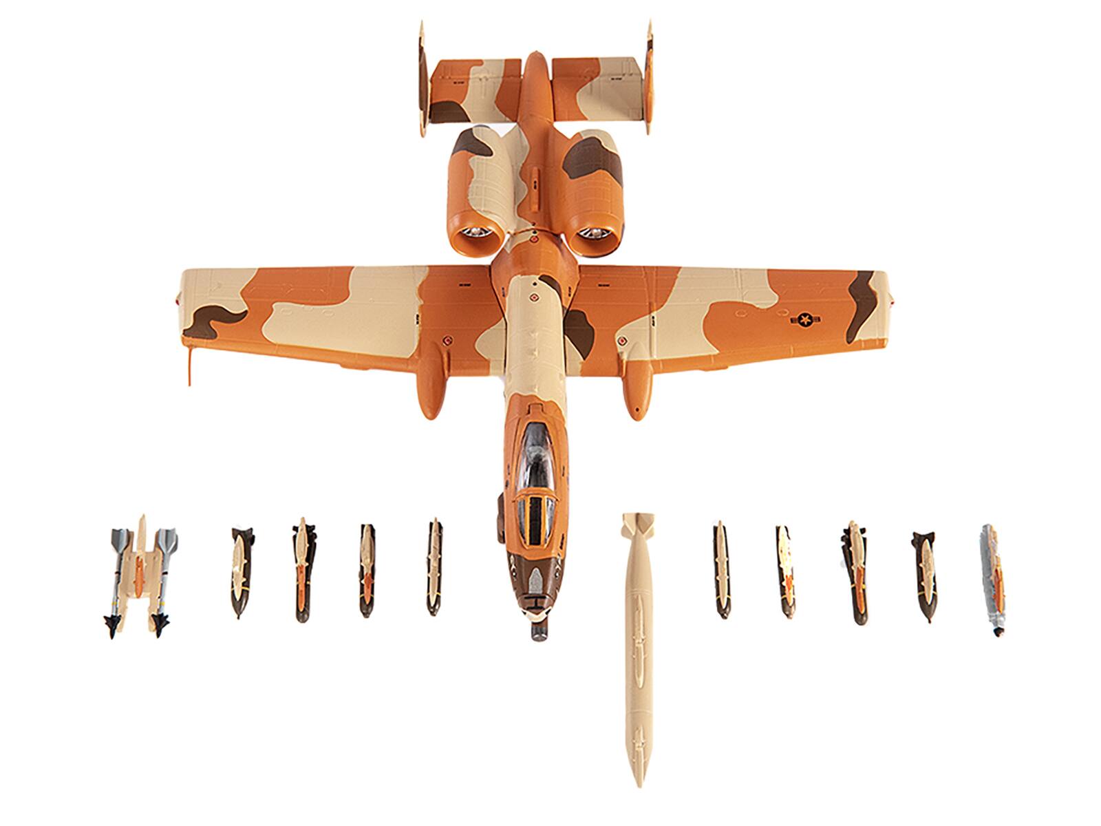 Left. JC Wings - Fairchild Republic A-10C Thunderbolt II 917th Tactical Fighter Wing Operation Desert Storm USAF 1990 1/144 - Orange and Beige.