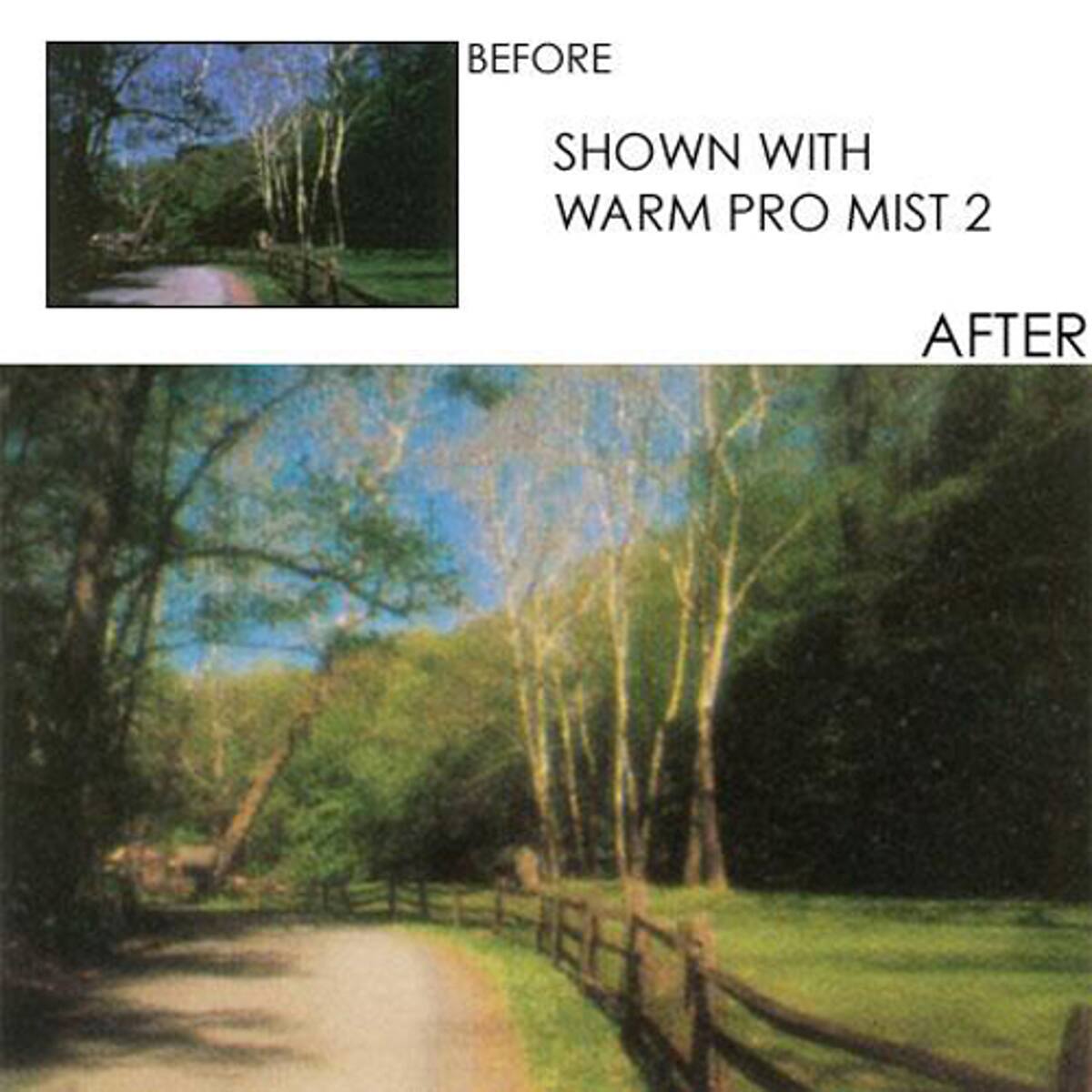 BEFORE  
SHOWN WITH WARM PRO MIST 2  
AFTER