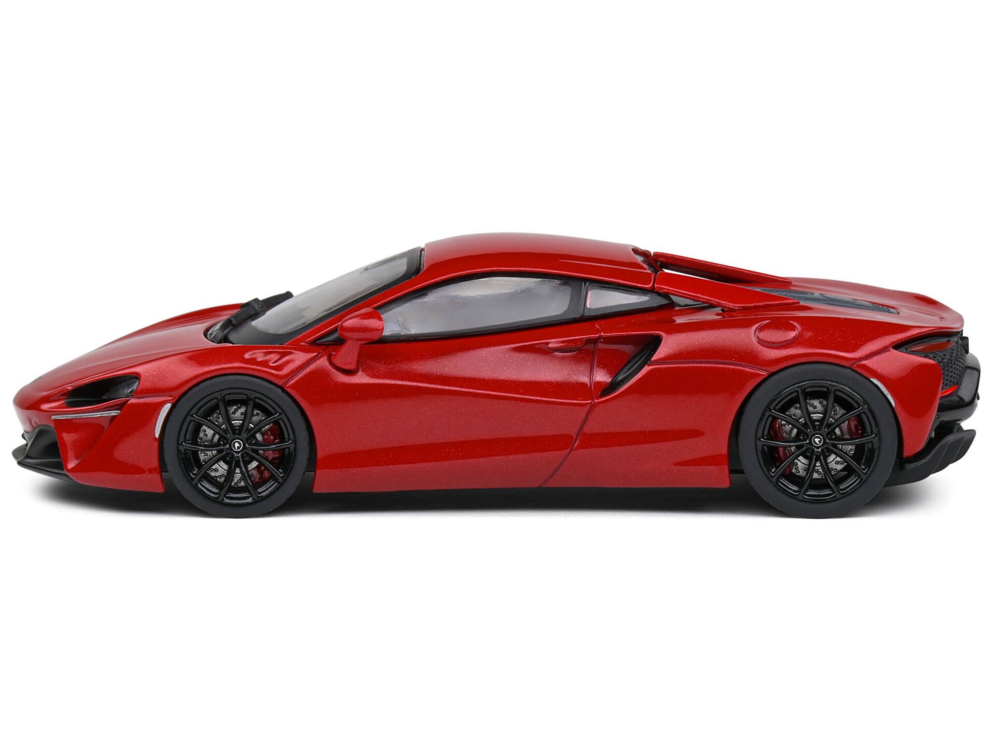Angle. Solido - McLaren Artura Hybrid Supercar Amaranth Red Metallic 1/43 Diecast Model Car by Solido - Red Metallic.