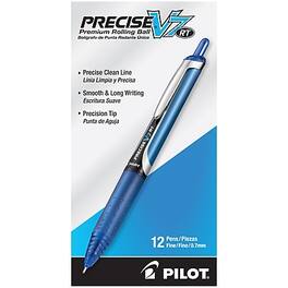 Pilot - Precise V7 RT Retractable Rollerball Pens, Fine Point, Dozen - Blue Ink