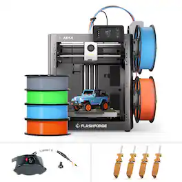 Flashforge - AD5X Multi-Color 3D Printer, 4-Color IFS, Auto Leveling, Max 600mm/s High Speed Printing, 220×220×220mm - Black