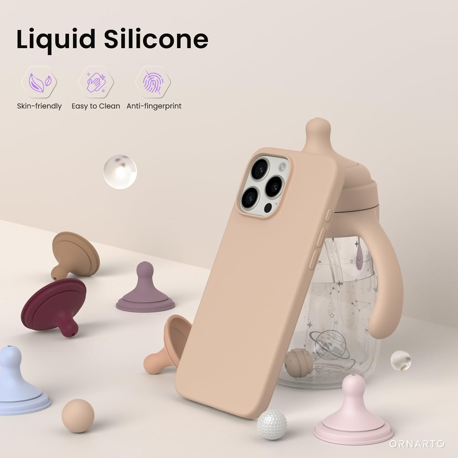 Liquid Silicone Skin-friendly Easy to Clean Anti-fingerprint ORNARTO