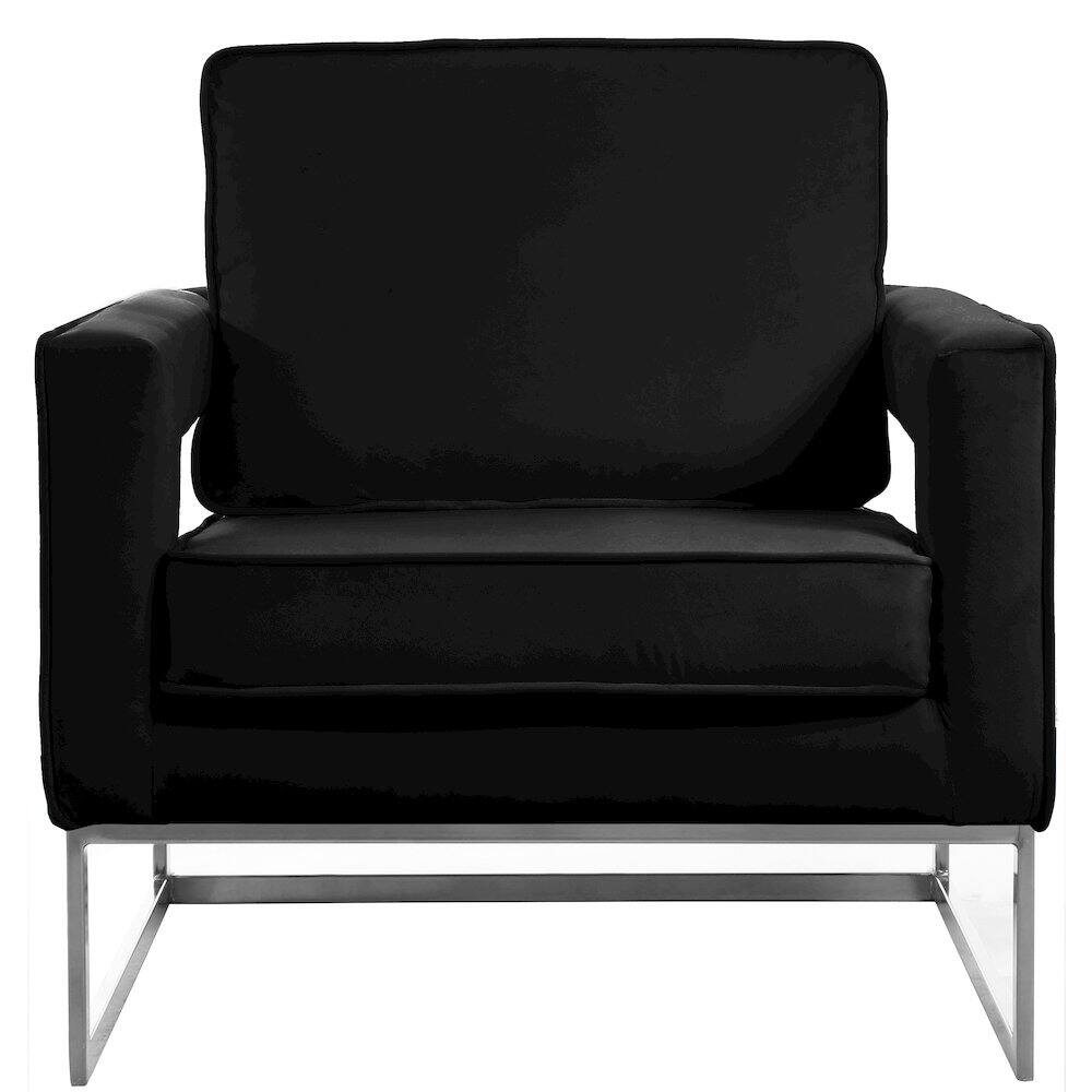 Alt View 1. Meridian Furniture - Noah Black Velvet Accent Chair - Black.