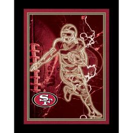 Fan Creations - San Francisco 49ers 12'' x 16'' Framed Neon Player Print - Black