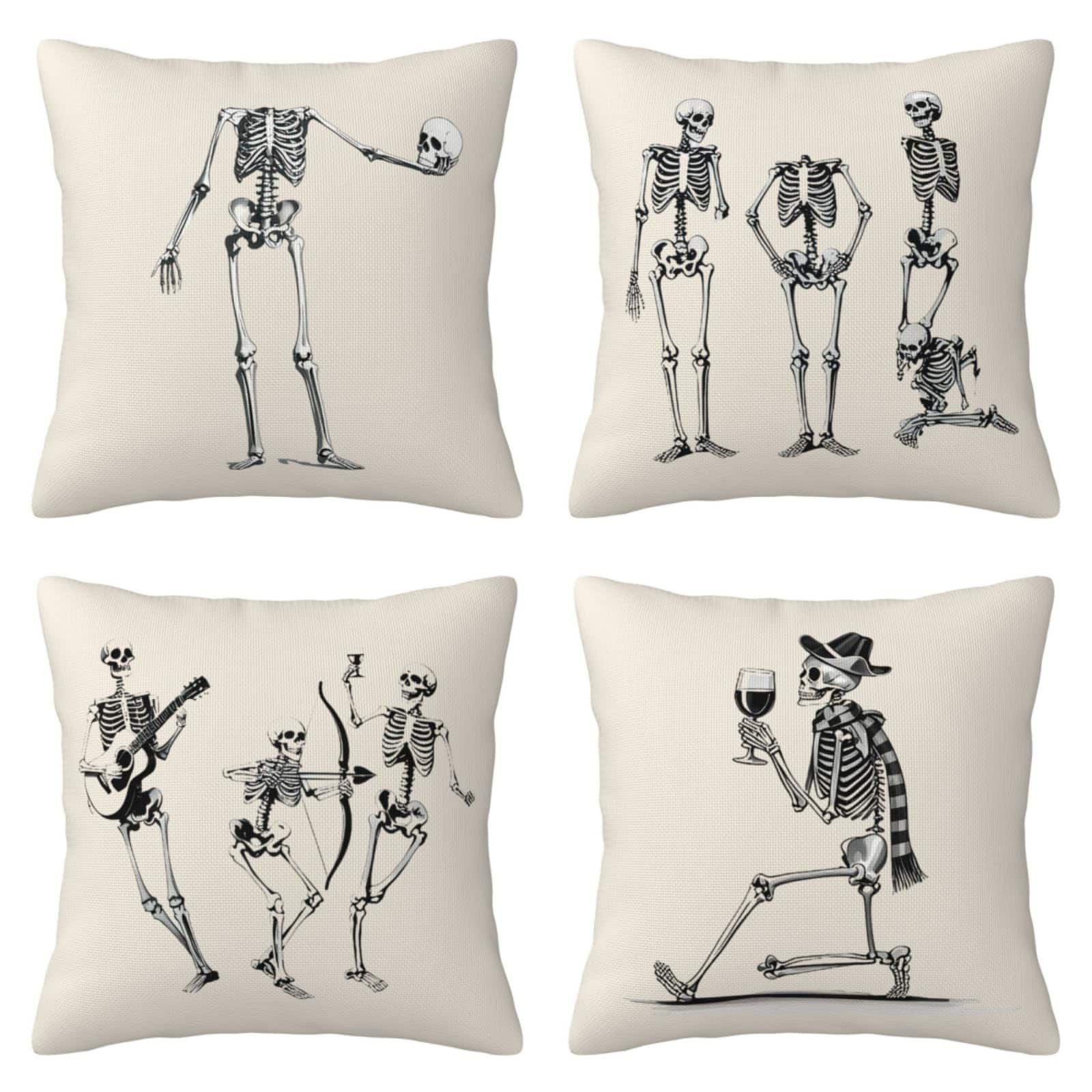 Stylel Star - Christmas Pillow Covers 18x18 inch Set of 4, Holiday Winter Outdoor Vintage Tree Snowflake Xmas Snowman Neutral Farmh - Halloween6