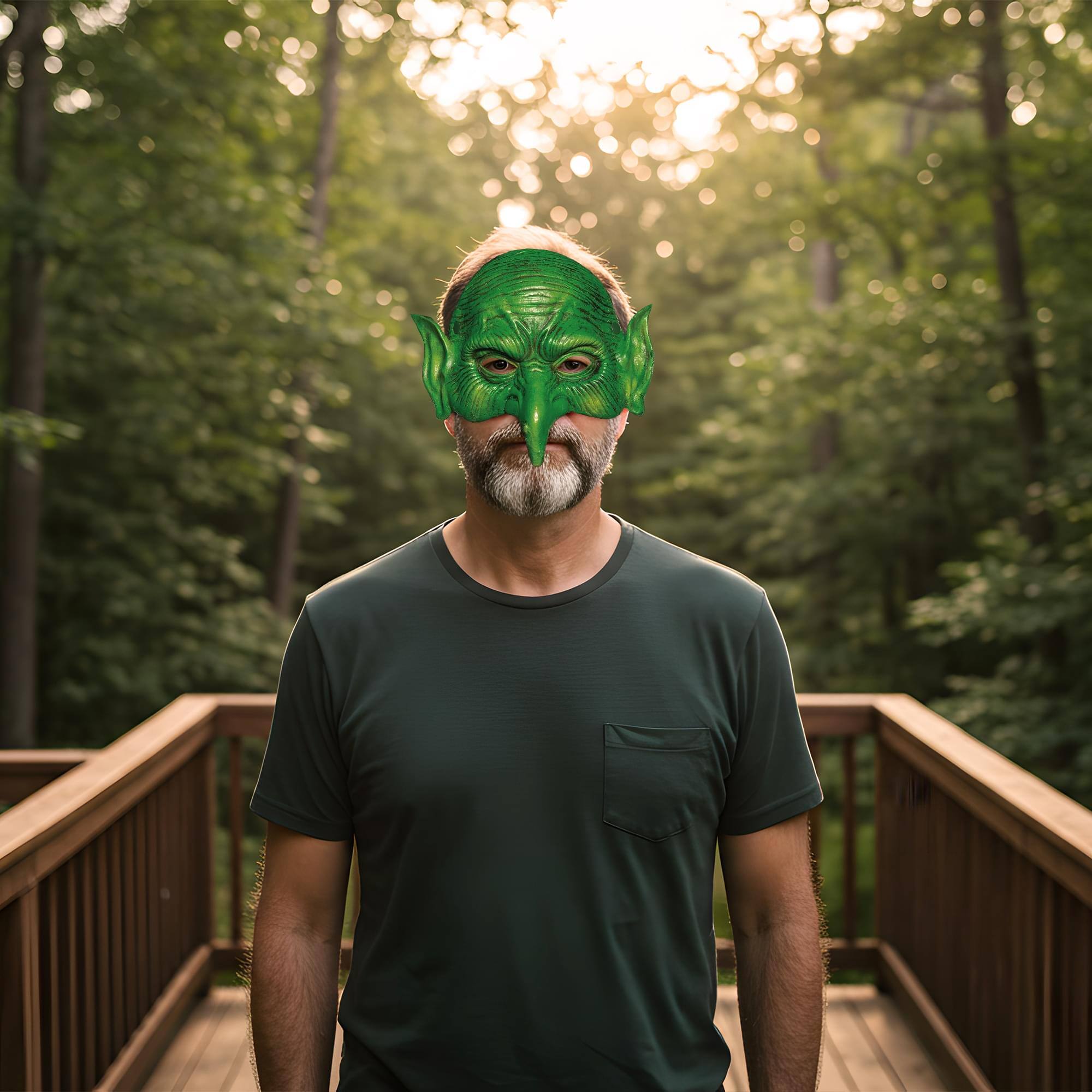 Alt View 10. Underwraps - Goblin Adjustable Foam Adult Costume Half Mask - Green.