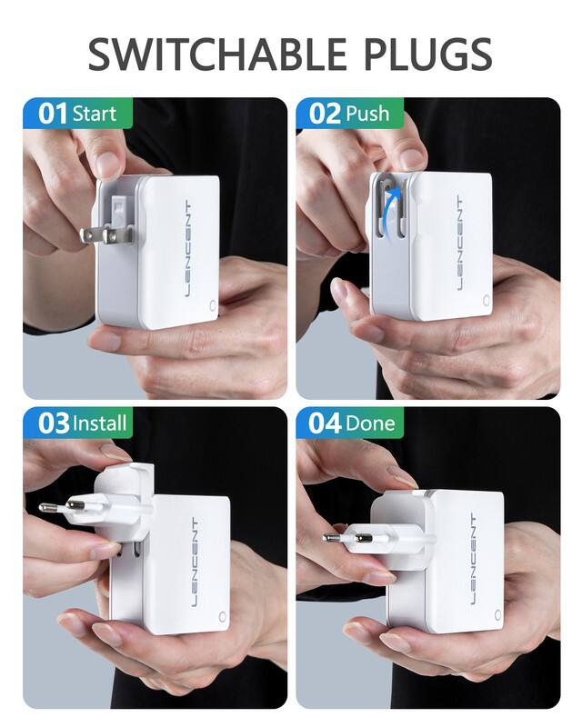 SWITCHABLE PLUGS

01 Start
LENCENT

02 Push
LENCENT

03 Install
LENCENT

04 Done
LENCENT