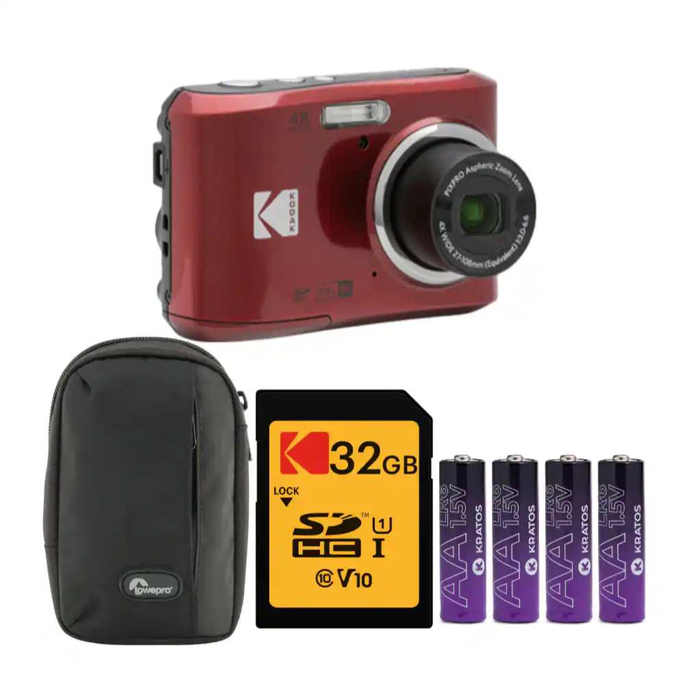 Kodak - PIXPRO FZ45 Friendly Zoom Digital Camera with Camera Case Bundle - Red