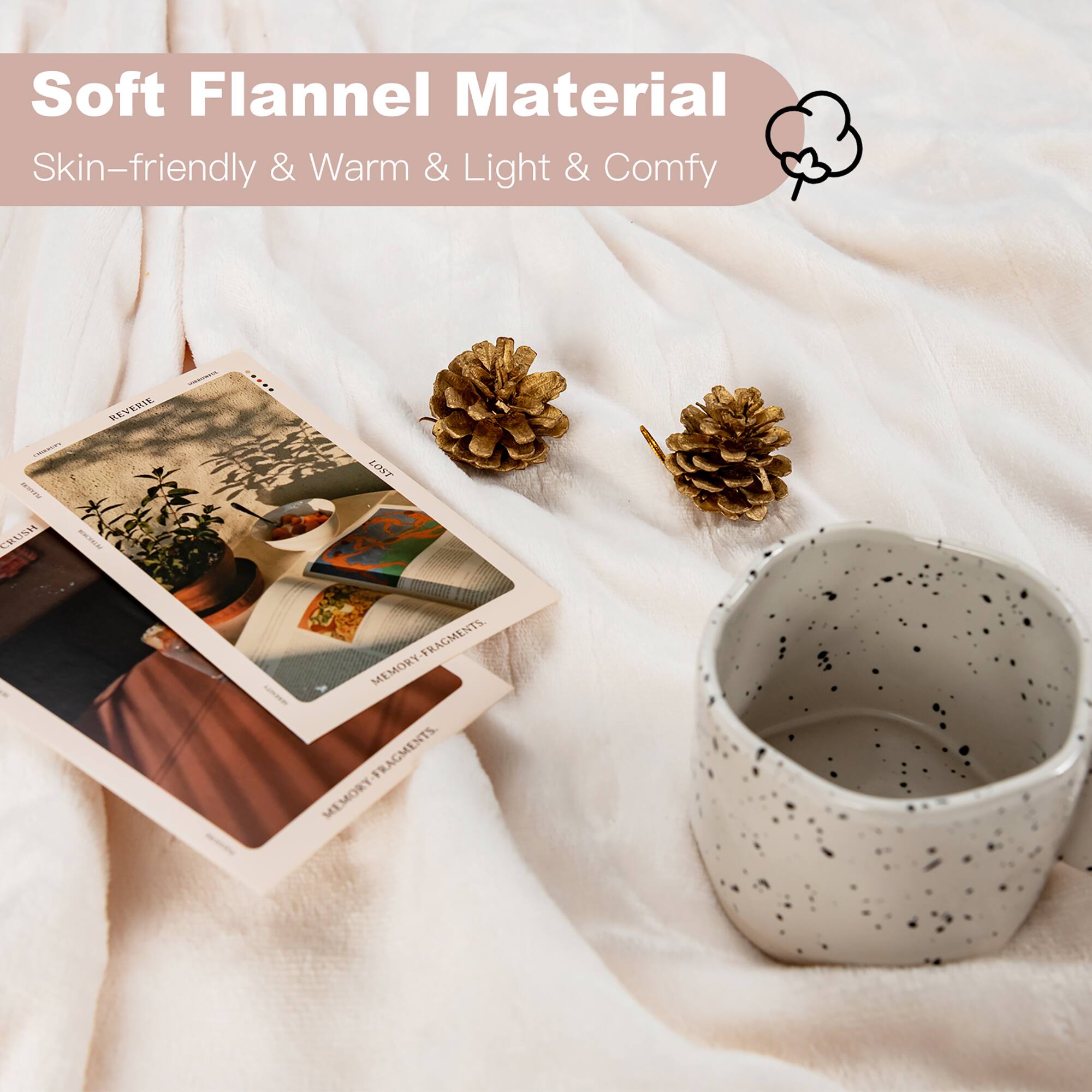 Soft Flannel Material: Skin-friendly & Warm & Light & Comfy.