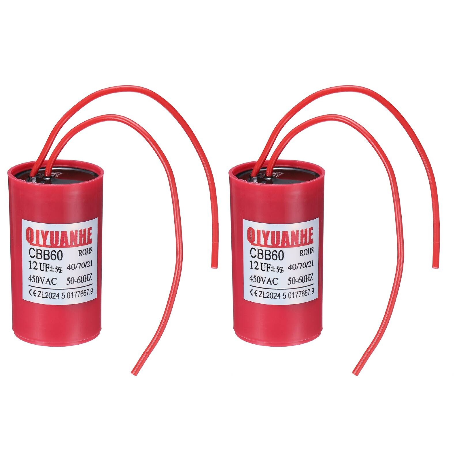 Unique Bargains - 2pcs 12uF CBB60 Run Capacitor, 450VAC Start/Run 50-60Hz for Refrigerator Motor Air Compressor - Red price history on PriceWatchPro