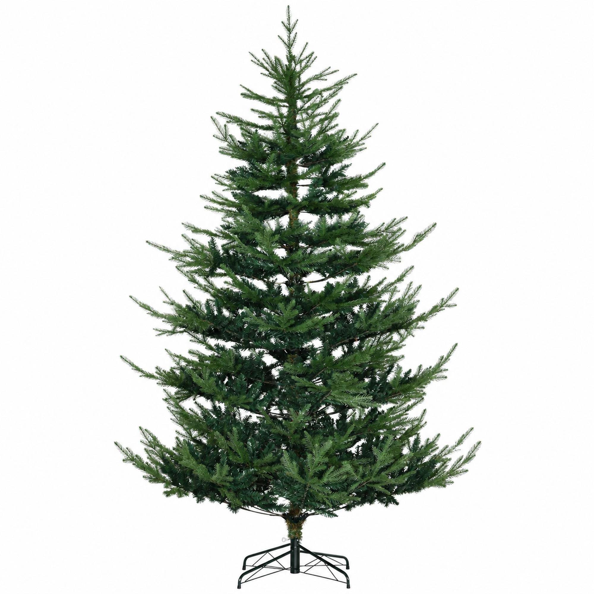 Front. RYHNUYNE - 7.5 Ft Pine Green Artificial Christmas Tree With 1218 Realistic Branches, Auto Open Steel Base Hinged Holiday Decor - Green.