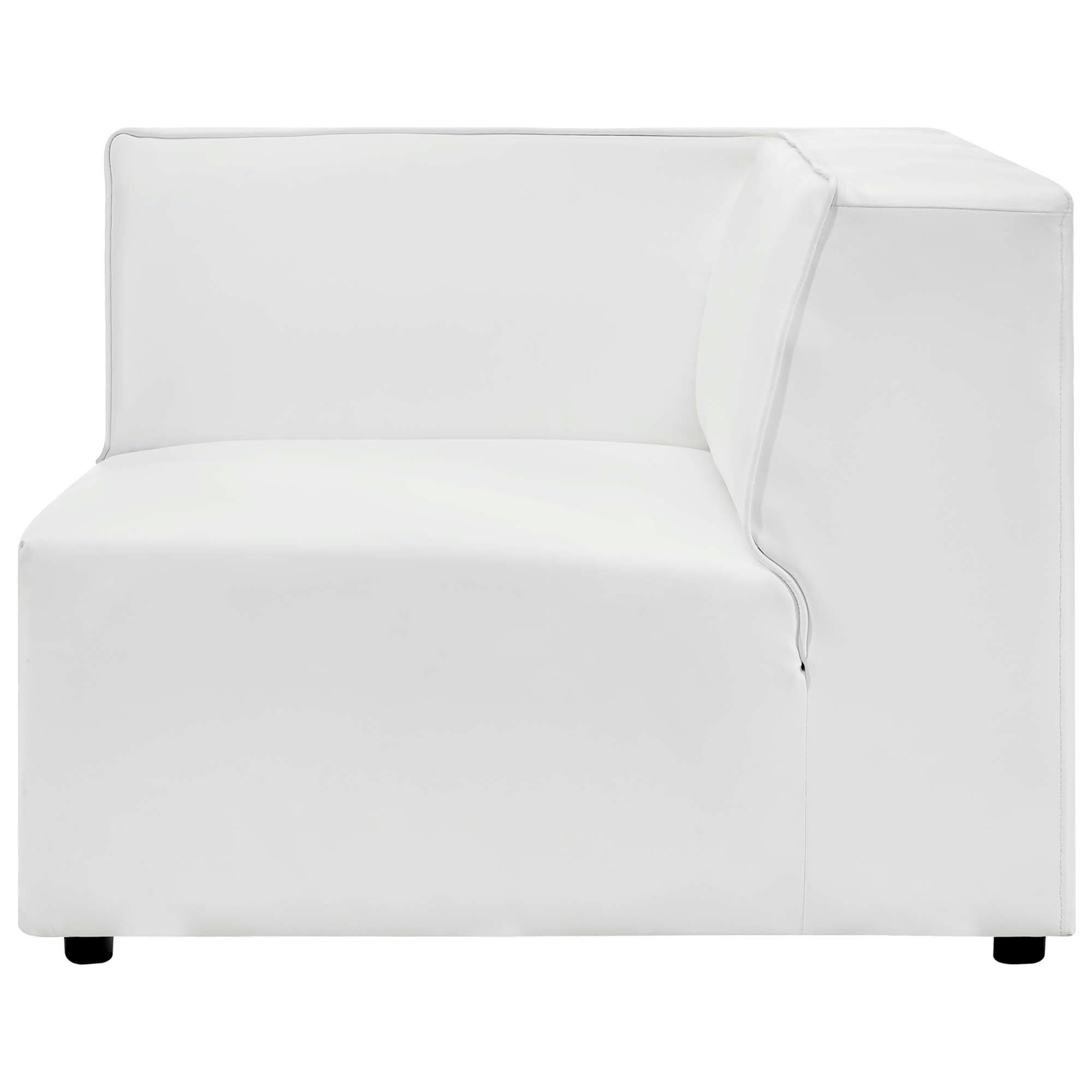 Back. Modway - Mingle Vegan Leather Corner Chair by Modway - White.