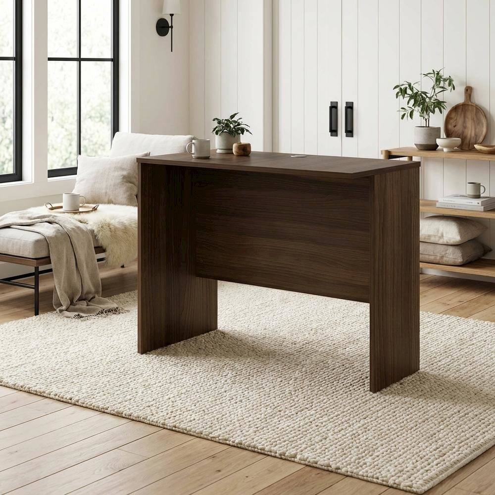 Left. BisonOffice - Modern Walnut 35-Inch Rectangular Desk Return For Executive Office Space - Brown.