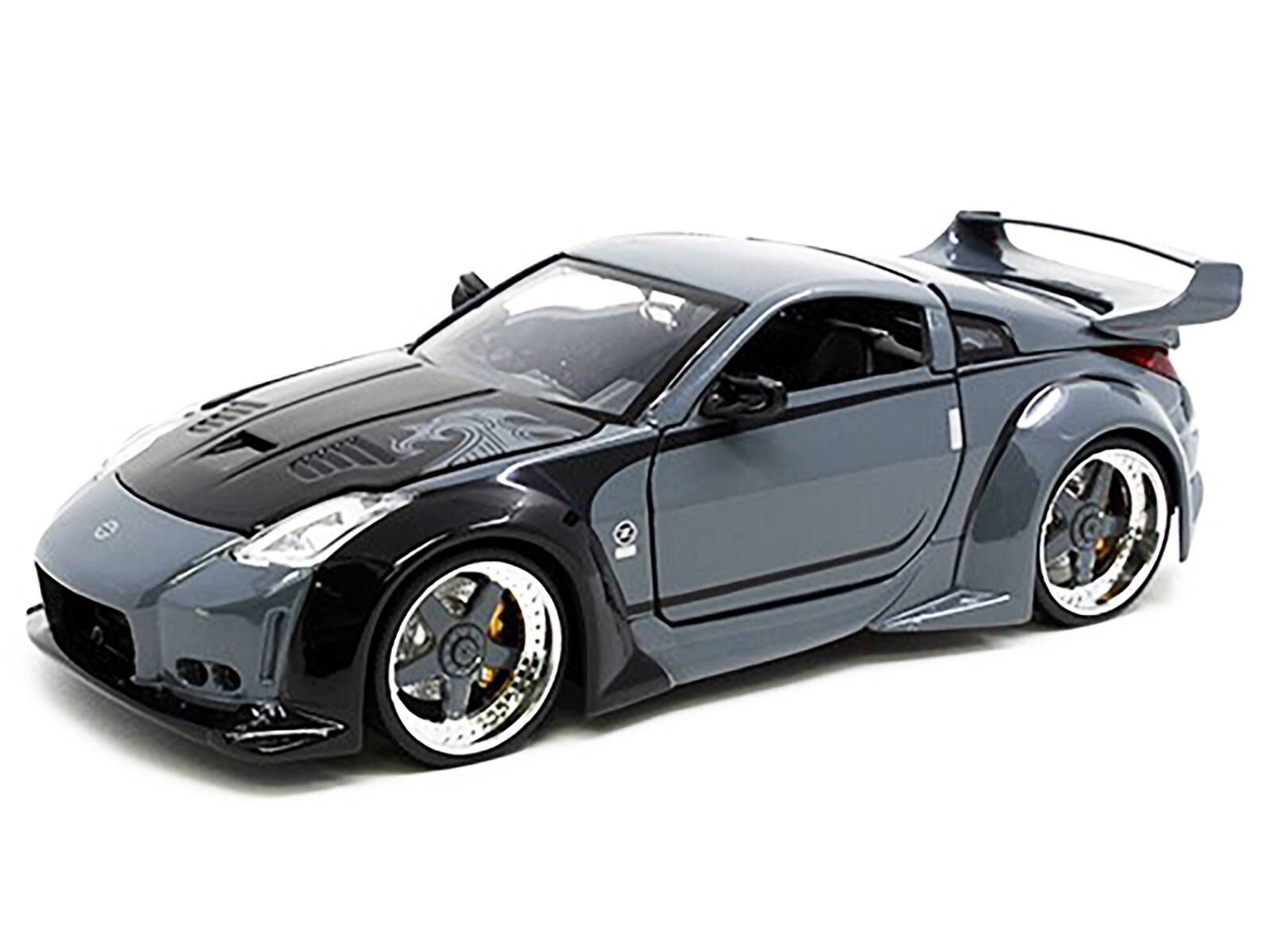 Alt View 1. Jada - D.K.'s Nissan 350Z Gray and Black with Graphics "Fast & Furious 25th Anniversary" Series 1/24 Diecast Model Car by Jada.