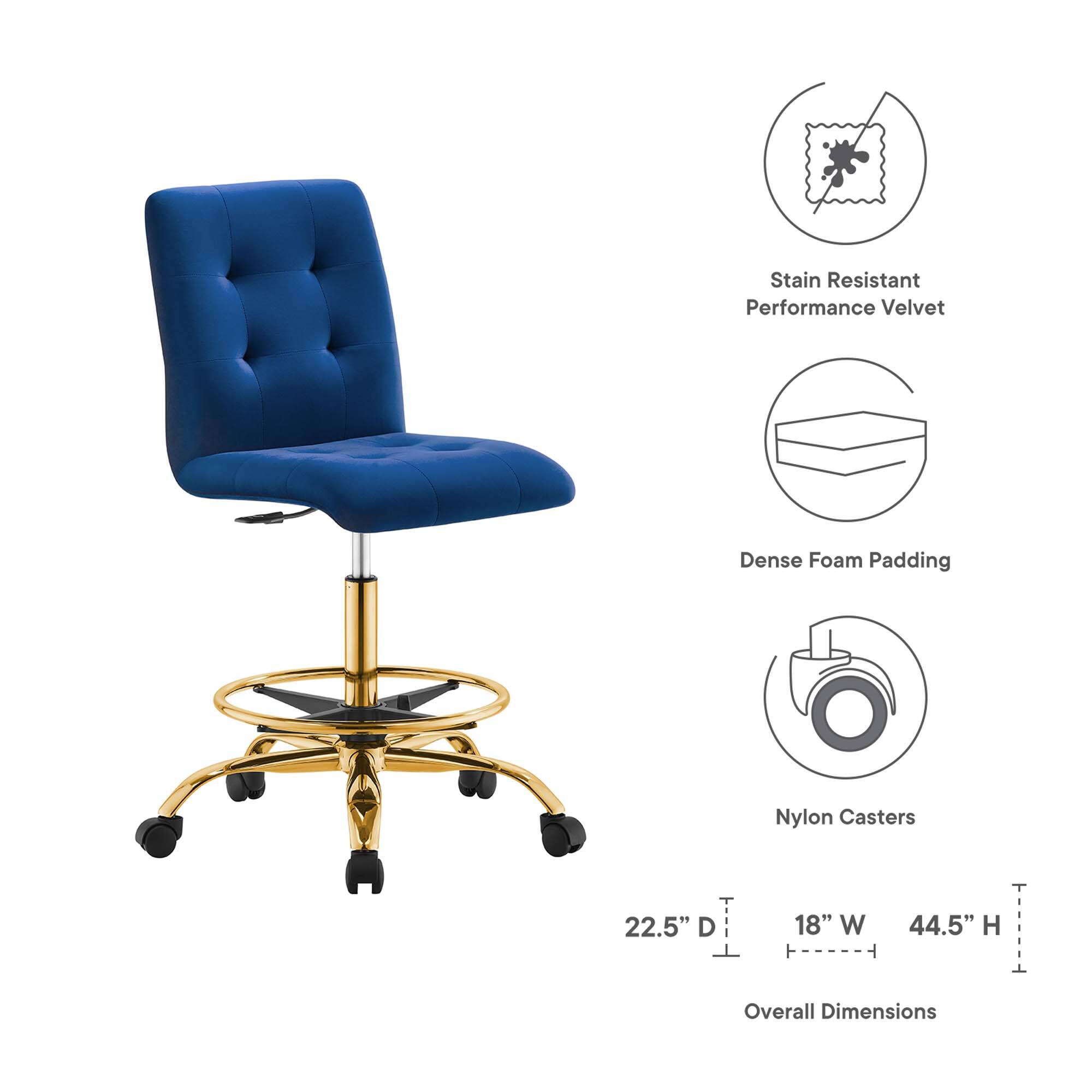 Stain Resistant Performance Velvet  
Dense Foam Padding  
Nylon Casters  

Overall Dimensions:  
22.5" D x 18" W x 44.5" H