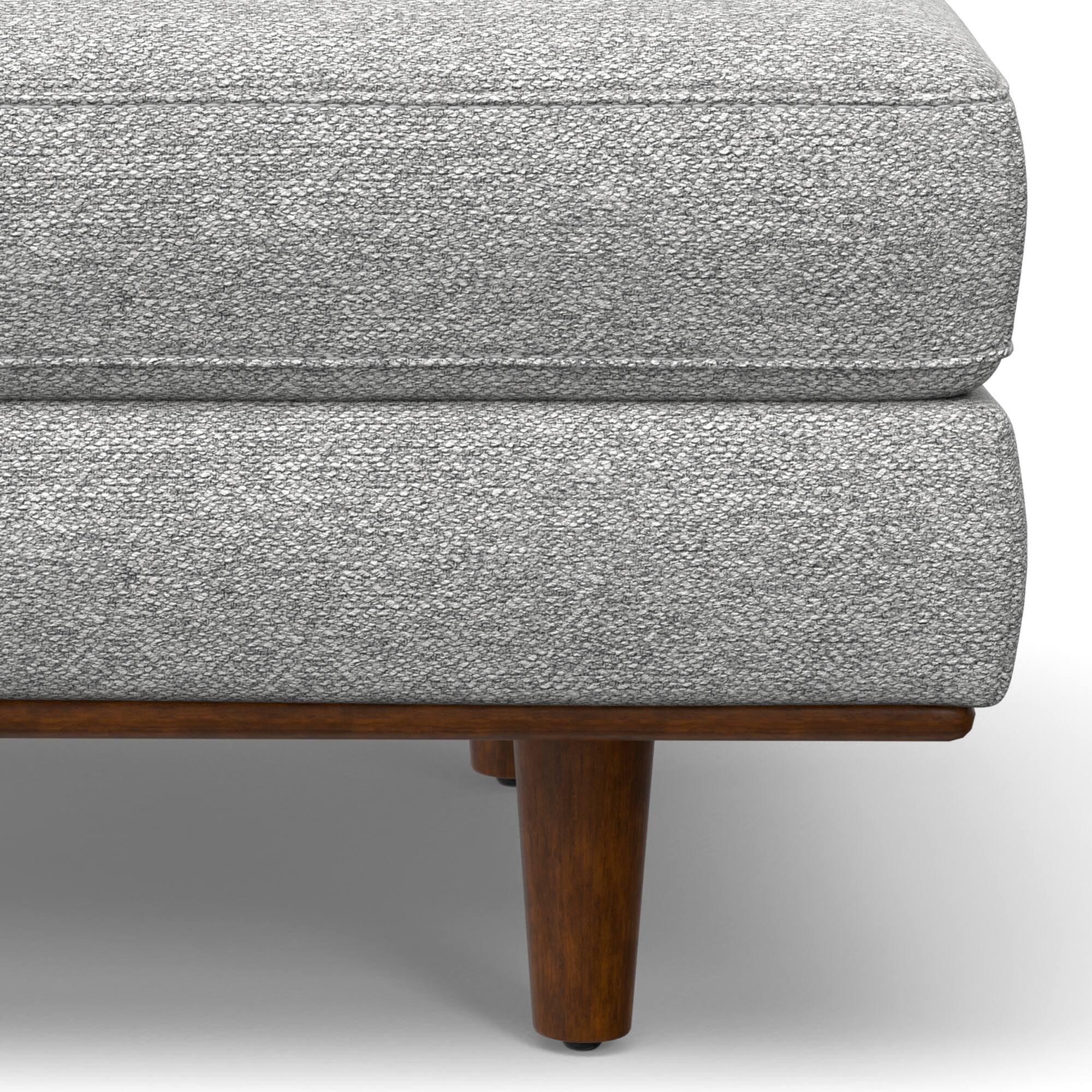 Alt View 4. Simpli Home - Morrison 33 inch Wide Mid-Century Modern Table Ottoman in Mist Grey Woven-Blend Fabric - Mist Grey.