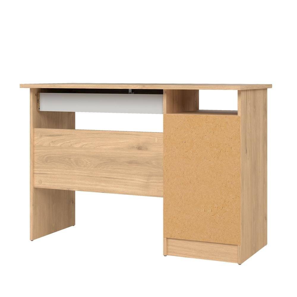 Alt View 1. FurniFact - Home Office Desk with 4 Drawers and Open Shelf for Study Use - Brown.