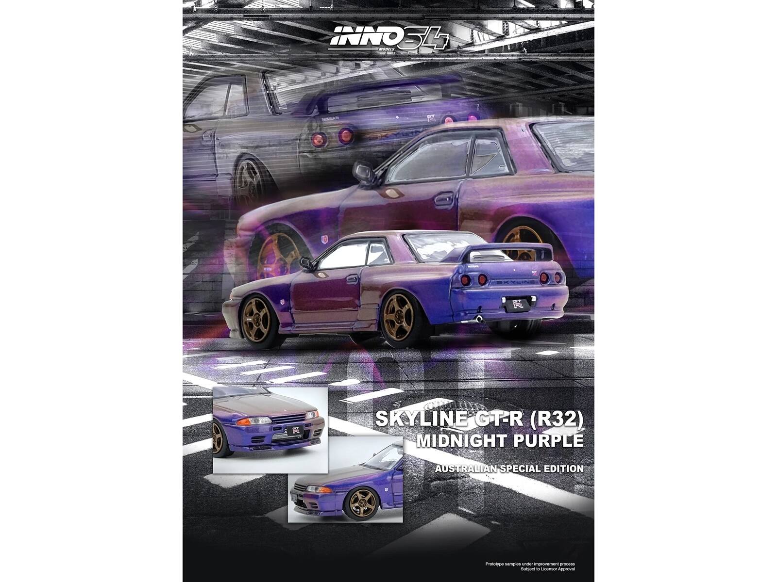INNO 5  
SKYLINE GT-R (R32)  
MIDNIGHT PURPLE  
AUSTRALIAN SPECIAL EDITION  

Prototype samples - iprevemet  
noS  
Subject - InEnS Approval