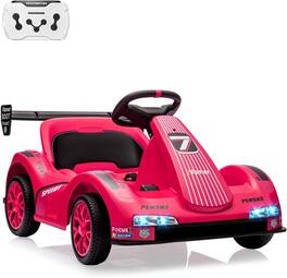 Homhougo - 6V Kids Electric Drifting Go Kart, Foldable Ride On Toy with Adjustable - Pink