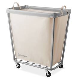 Dryser - Commercial Rolling Canvas Bin Laundry Hamper on Wheels - White