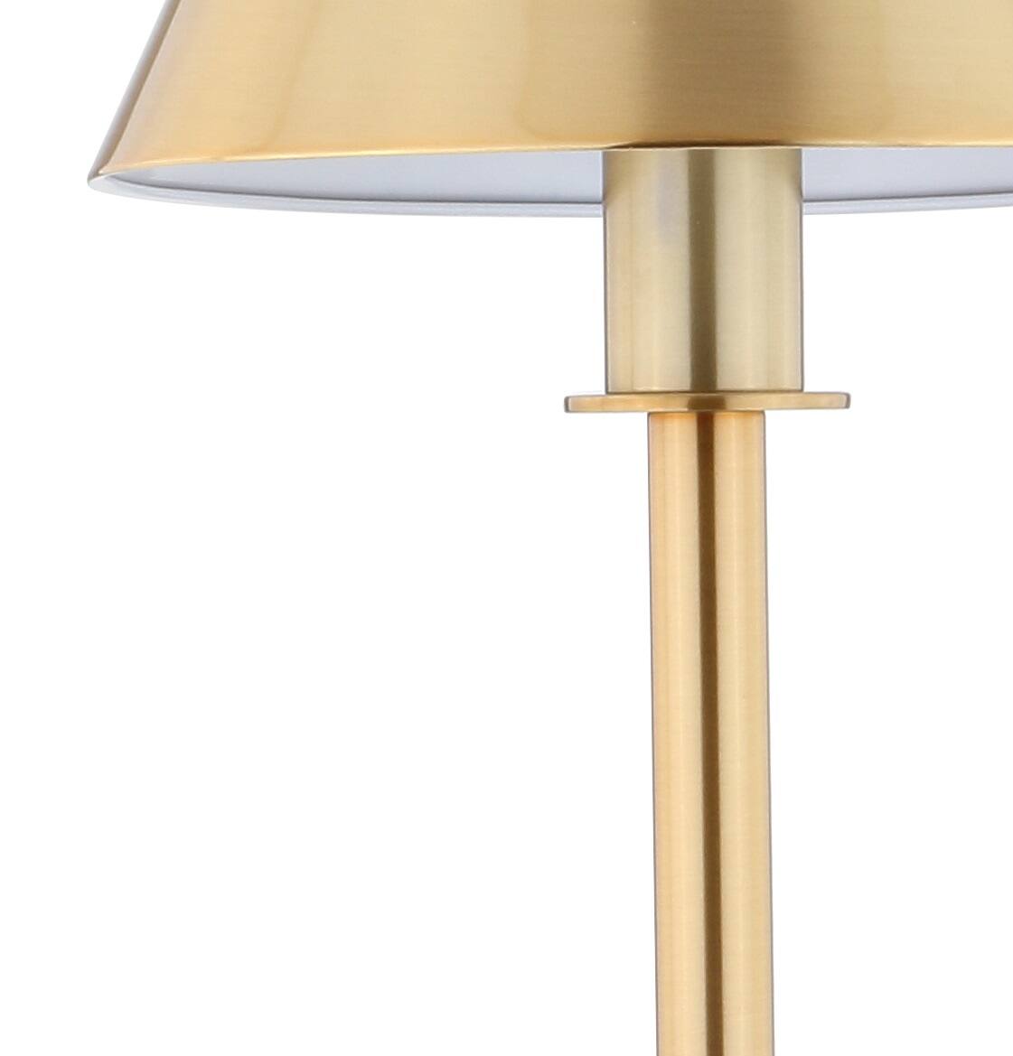Alt View 6. Jonathan Y - Roxy 26" Metal Shade LED Table Lamp, Brushed Brass - Brushed Brass Gold.