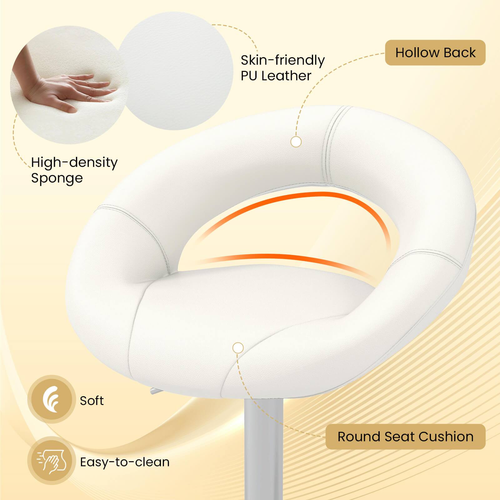 Skin-friendly PU Leather Hollow Back High-density Sponge Soft Round Seat Cushion Easy-to-clean