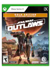 Xbox Series X SERIES X GOLD EDITION INCLUDES GAME SEASON PASS STAR WARS OUTLAWS. TM TEEN T Internet required to install the game LUCASFILM GAMES UBISOFT