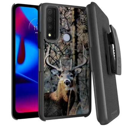 Front. RomeTech - Rome Tech Shell Holster Case for TCL 30 V 5G - Camo - Camo Deer.