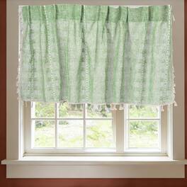 Unique Bargains - Curtain Valances, 18"x52" Semi Sheer w/Hook for Small Windows Living/Bed/Bath/Kitchen, Set of 1 Panel - Light Green