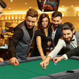U-HOMY - Foldable 72" Oval Poker Table for 8 Players with Cup Holders and Casino-Grade Felt Surface