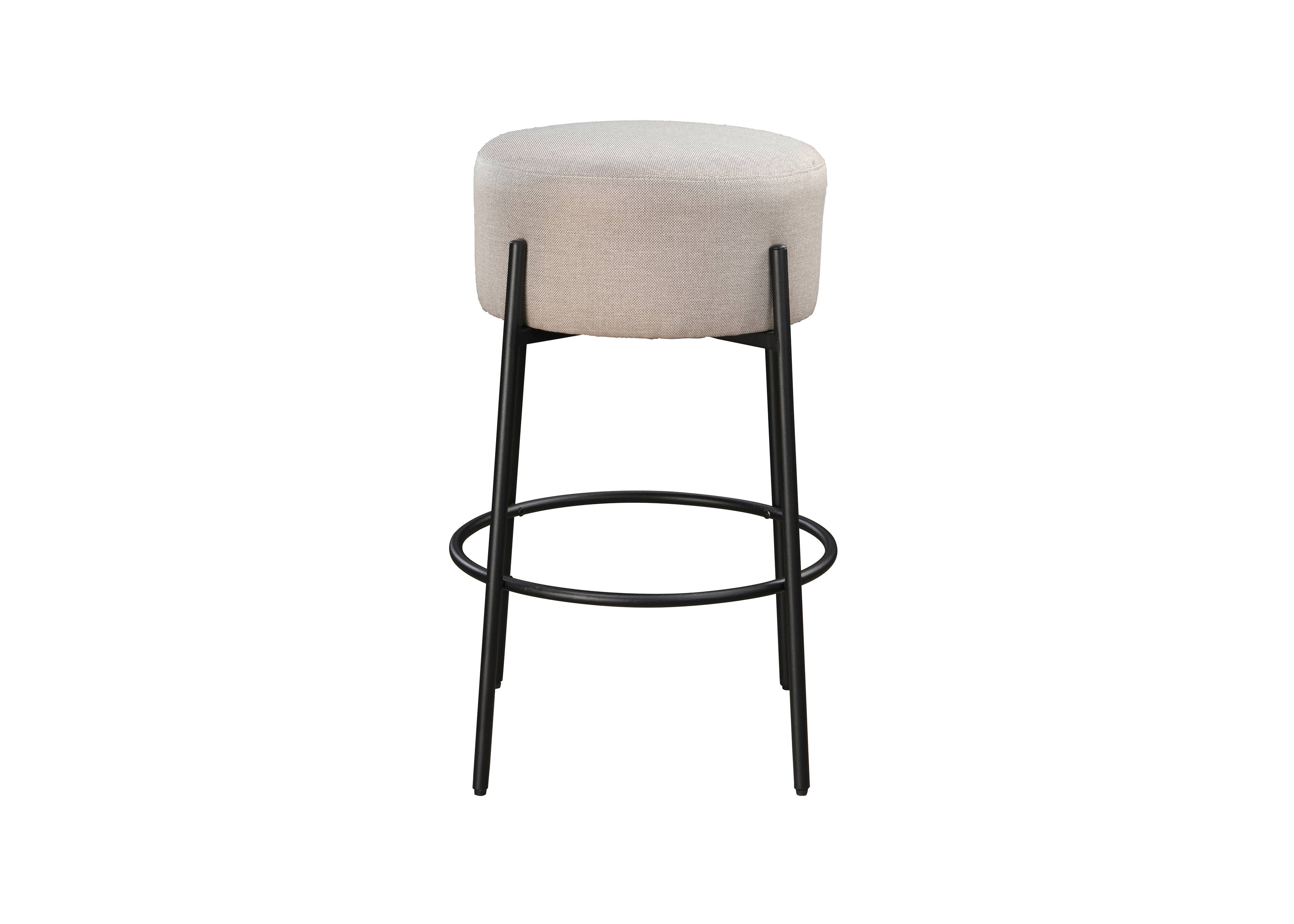 Alt View 1. LuXeo - Danica 29" Barstool Black Steel Legs with Beige Fabric Upholstered Seat (Set of 2) - Black/Beige.