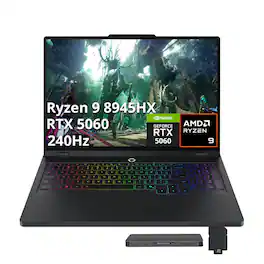 Lenovo - Legion Pro 5 16" 2.5K Gaming,Ryzen 9 8945HX,RTX 5060,32GB RAM,2TB SSD+1TB Dock Set,Backlit Keyboard,Win 11 - Black