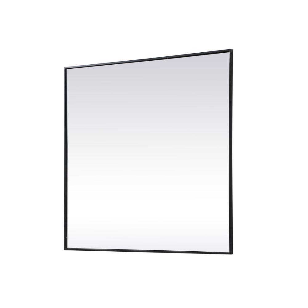 Left. Elegant Decor - Metal Frame Square Mirror 42 inch in Black - Black.
