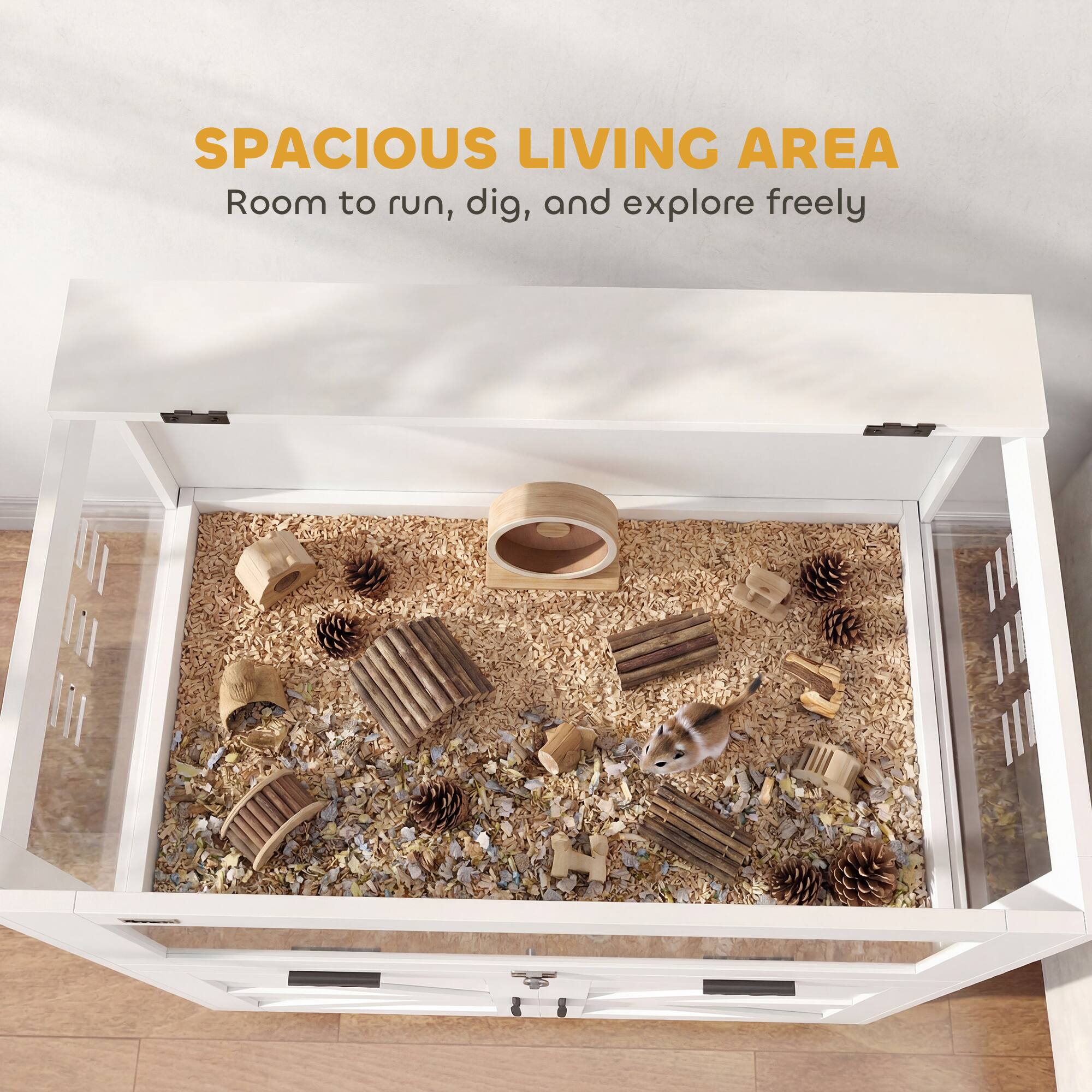 SPACIOUS LIVING AREA  
Room to run, dig, and explore freely