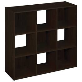 ClosetMaid - 9 Cube Wood Stackable Open Bookcase Display Shelf Organizer - Espresso