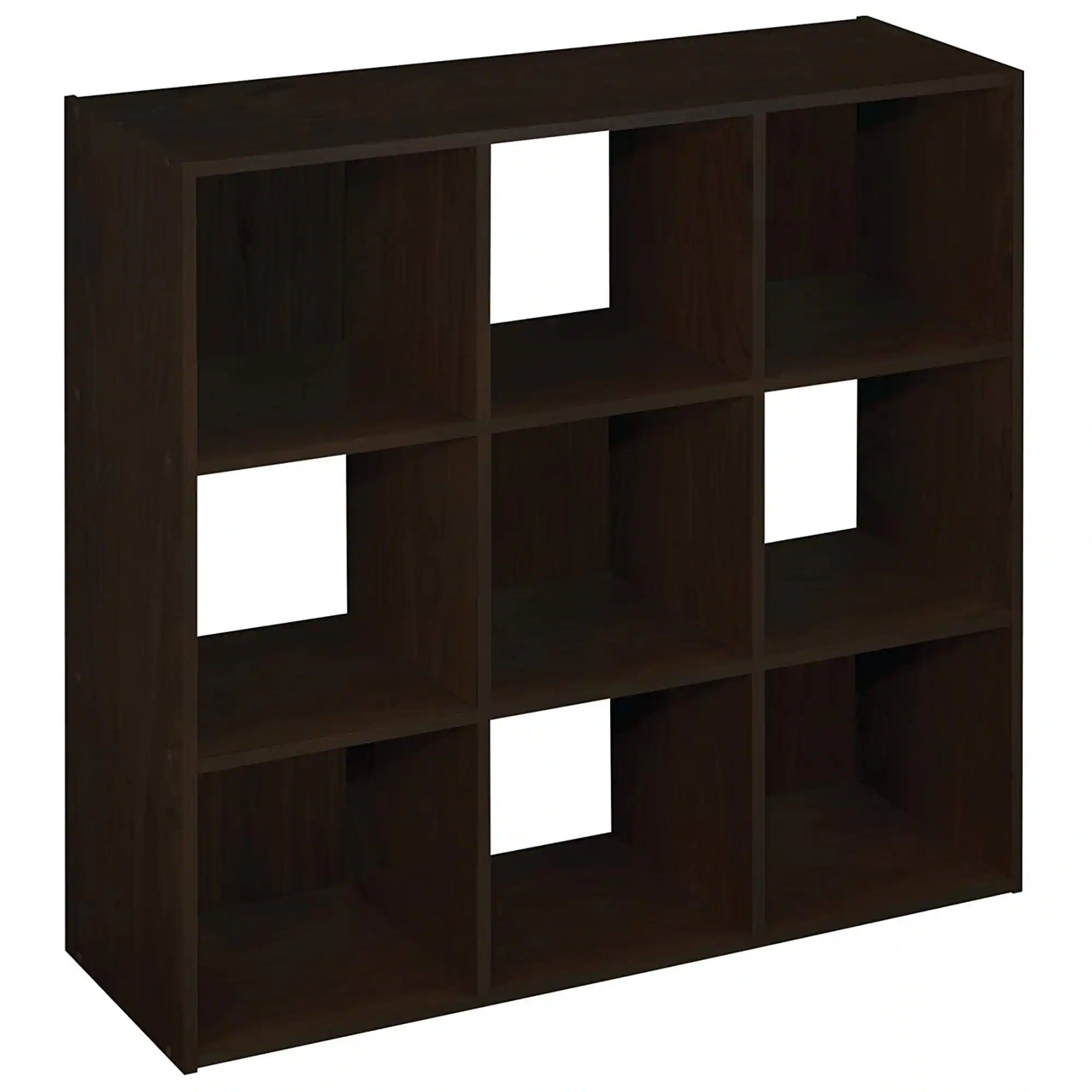 Front. ClosetMaid - ClosetMaid 9 Cube Wood Stackable Open Bookcase Display Shelf Organizer, Espresso - Espresso.